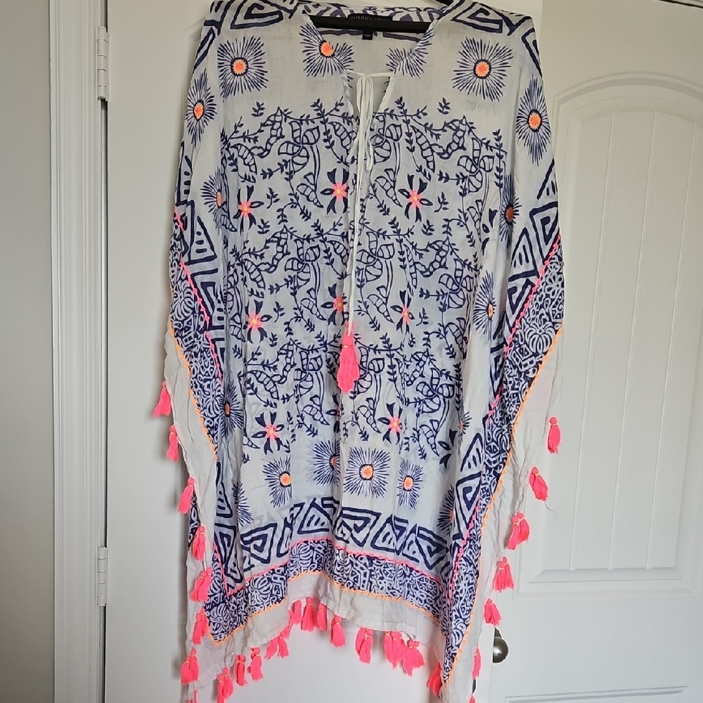 Saks Fifth Avenue Blue and Pink Swim Coverup